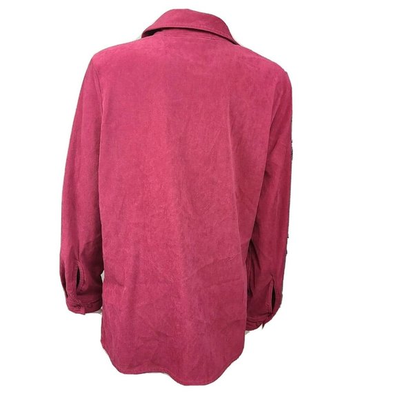 CROFT & BARROW Solid All Deep Pink Long Sleeve Button Front Shirt Womens Size 1X - Picture 3 of 7